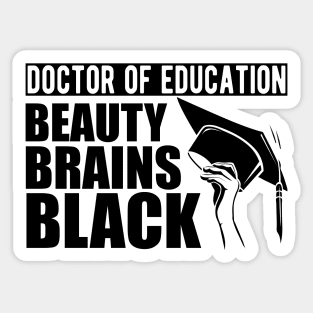 Doctor of education beauty brains black Sticker